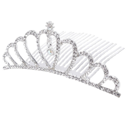 Kids Crown Hairbands Comb Bridal Headpiece Girl Child Rhinestones - Picture 1 of 12