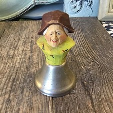 Lepi Italian Bell Man Carved Wooden Carving Metal Bell 3”