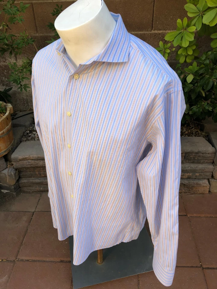 Birmania Bibas Hombre Manga Larga Calce Ajustado Camisa Talla 161/2 34-35 Foto 4 de 4