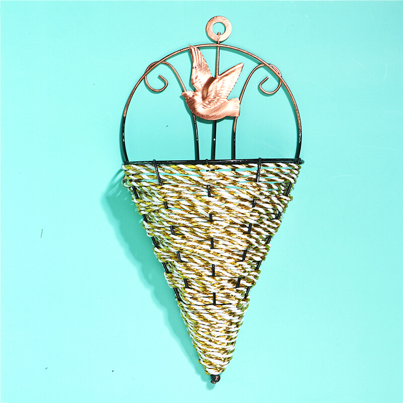 WallMounted Rattan Interior Hanging Basket Planter Plant Pot Flower