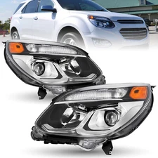 For 2016-2017 Chevy Equinox Halogen Chrome Headlights 16-17 Headlamp Assembly
