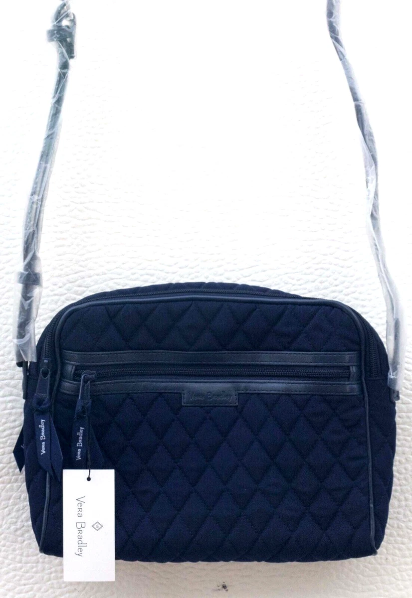 Vera Bradley Microfiber Trimmed Crossbody Bag in Classic Navy. NWT