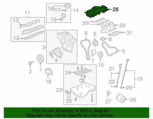Conjunto de colector de admisión superior genuino GM 2009-2011 Chevrolet Buick GMC 12607282 Foto 2 de 2
