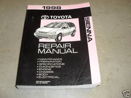 1998 Toyota Sienna 早割クーポン VAN Service 新しく着き Shop Repair Manual 98 FACTORY OEM