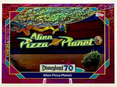 2025 Topps Disneyland 70th Anniversary Alien Pizza Planet #56 PINK SHIMMER FOIL
