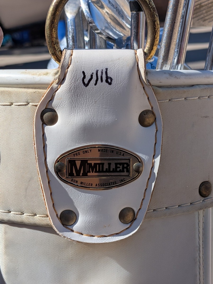 Vintage (1970s) USA Miller Golf Bag w/ Classic Wooden Woods & Iron