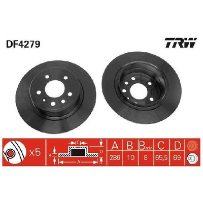 2x TRW Scheibenbremse 26048666 hinten 5057476 5391537