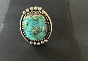 Vintage Navajo Turquoise  Sterling  Ring Size 6