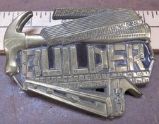 VTG Belt Buckle Builder Carpenter Construction worker 1982 Baron Co.