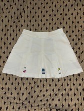 Vintage 1980s Tail Pleated Mini Tennis Skirt White Size 10