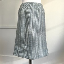 Vintage Talbots Blue Herringbone Blue Wool Skirt 6 High Quality Heavy Knit 80s