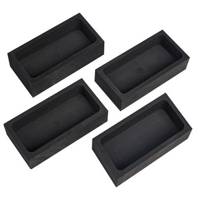 4 Pieces 1kg Graphite Ingot Molds for Casting Gold Silver Aluminum Copper Bra...