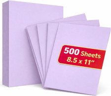 1InTheOffice Lilac Colored Copy Paper, Crafting & Office, 8.5 x 11", 20 lb, 500