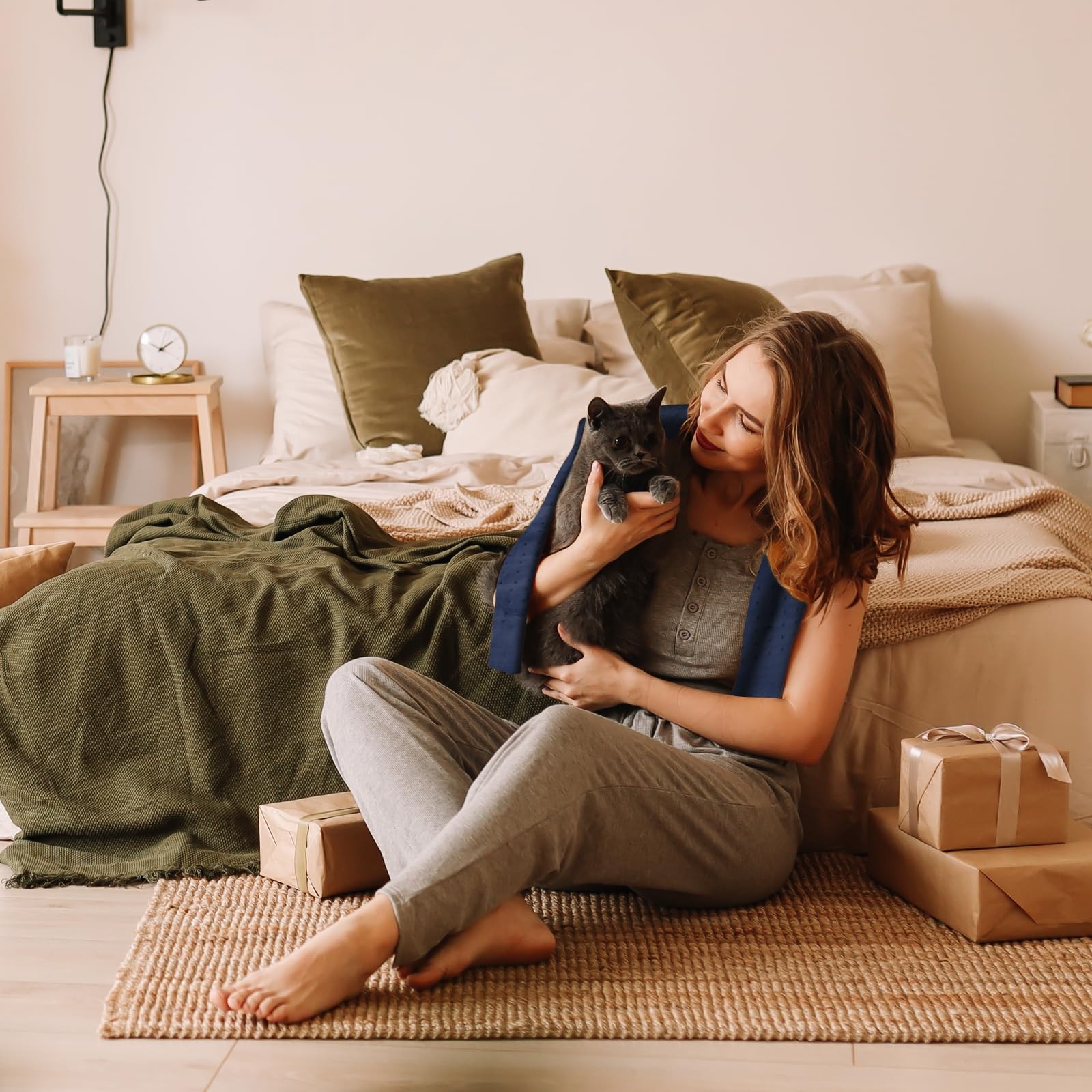 Electric Heat Pad for Legs and Knee Pain Relief, 3 Heat Settings & Auto Shut ...