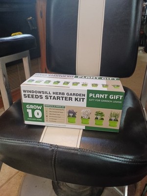 Herb Grow Kit Plastic 10 Seeds Self-Watering Potted Indoor Garden Starter Set