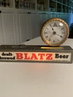 Vintage Working 1950’s Blatz Beer Lighted Advertising Clock Sign (chip on Back)