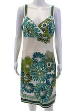 Ann Taylor Womens Floral Print Sleeveless V-Neck Mini Dress Multicolor Size 10