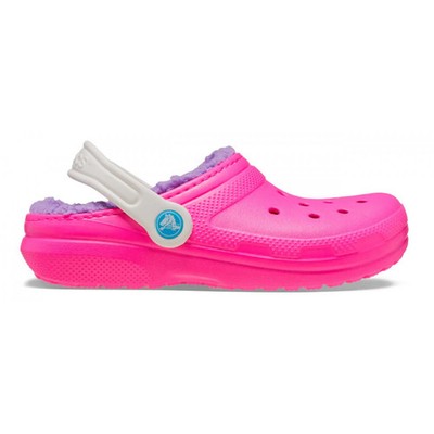 Crocs Hausschuhe Classic Lined Clog Kid Pink Crush/Mehrfarbig