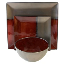 Gibson Elite Decadence 12-Piece Square Dinnerware Set