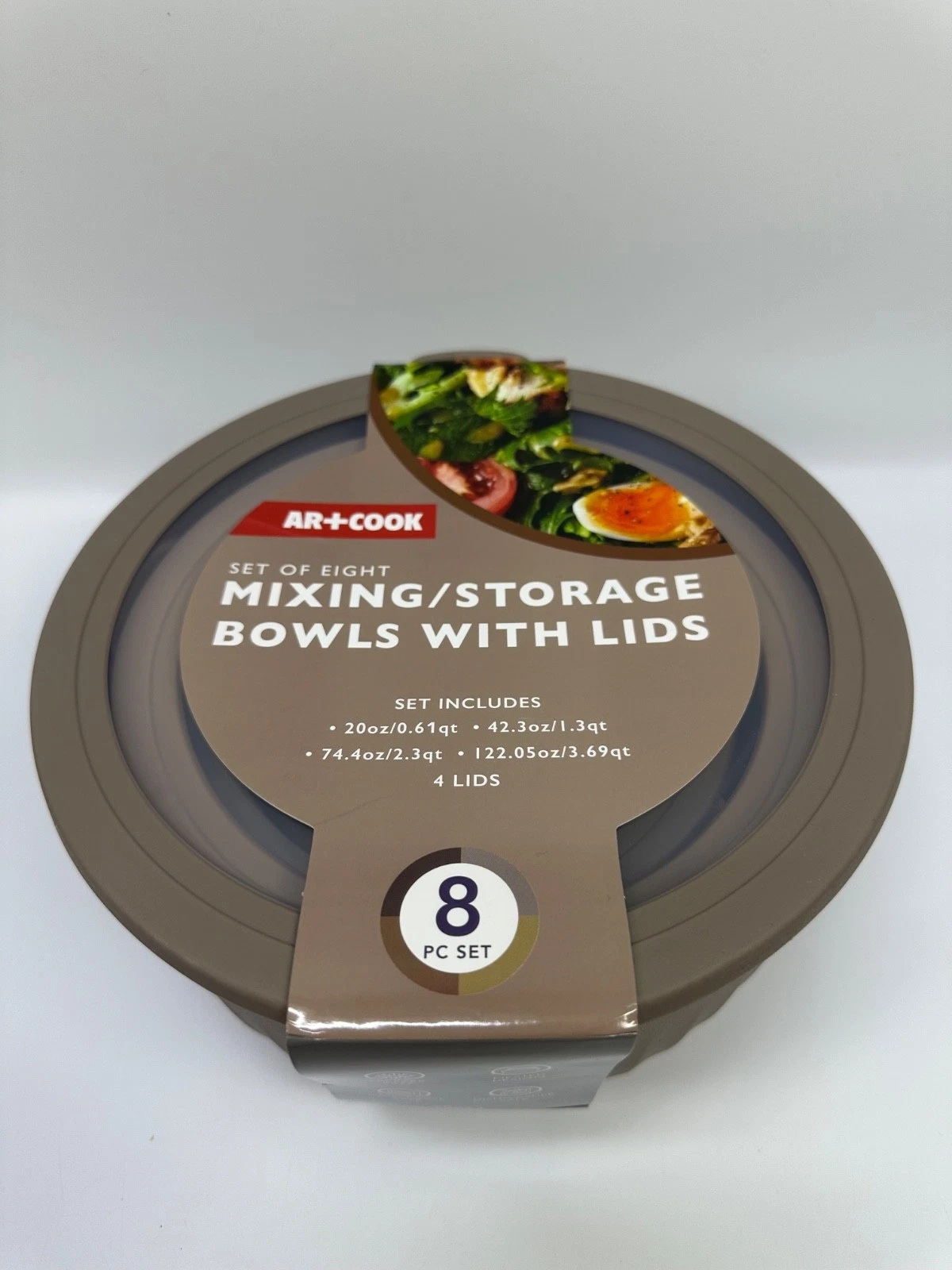 AR+COOK 8 Piece Mixing Bowl Set With Lids