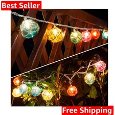 Nautical Fishing Float String Lights, Beach Themed Buoy Lights Set of 10 Mult...