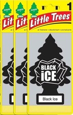 Little Trees Hanging Car  Home Air Freshener - Black Ice Pack Of 3 