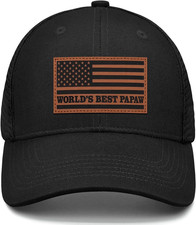 Fathers Day Birthday Gift Gifts for Men, Black Trucker Hat Mesh Back Baseball Ca