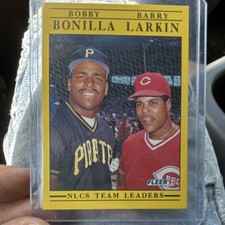 Fleer 1991 Fleer Barry Larkin Bobby Bonilla NLCS Team Leaders #711