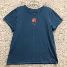 Life Is Good Shirt Extra Large Adult Blue Crusher Tee Short Sleeve Womens XL