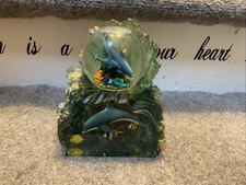 Dakin Wyland HANALEI BAY Snow Globe Music Box Dolphin and Baby  Moonlight Sonata