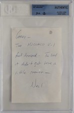 Neil Armstrong Signed Autograph Handwritten Note Letter Beckett JSA Apollo 11