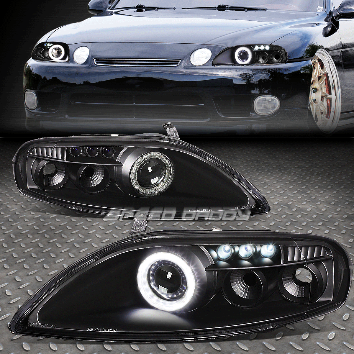 FOR 1992-2000 LEXUS SC300/SC400 BLACK HOUSING PROJECTOR HEADLIGHTS