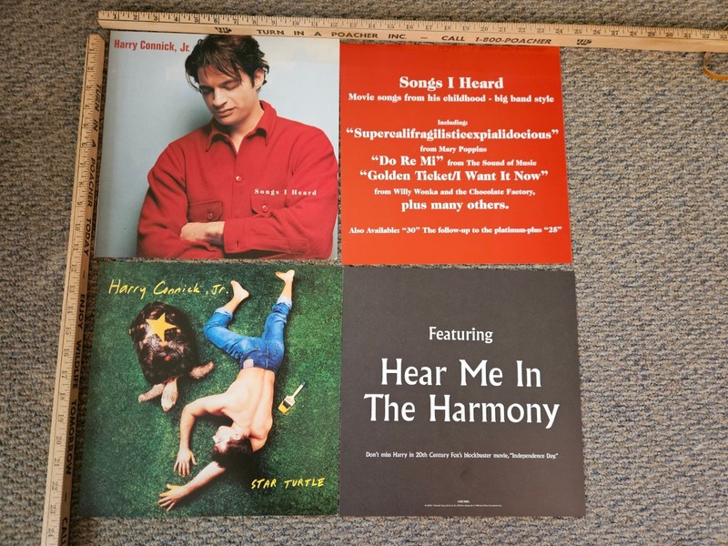 Harry Connick Jr Promotional Poster Flats 12 X 12   Rare