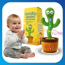 Dancing Talking Cactus Toy for Kids – Sings, Repeats, Lights Up, Volume Control