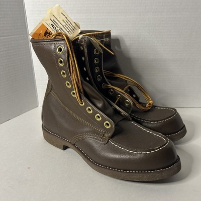 VTG Process 82 Brown Leather Lace Up Moc Toe Oxford Ankle Boots Mens Size 7R