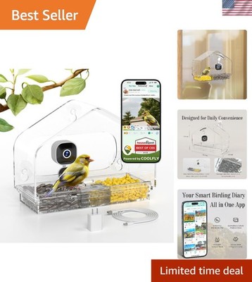 Weatherproof Smart Bird Feeder with AI - Perfect Home for Panoramic Views