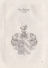 1830 Plank Blank Wappen coat of arms Kupferstich engraving Heraldik heraldry