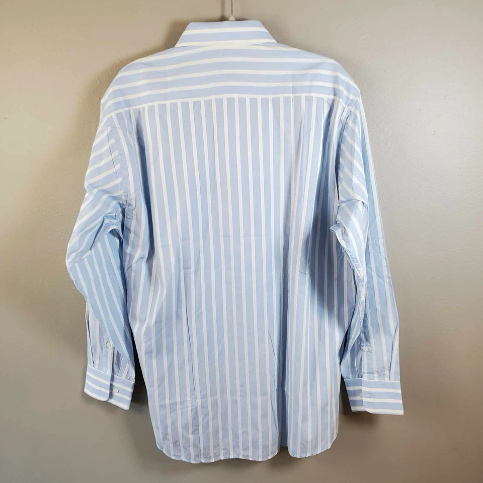 Alex Cannon Dress Shirt 17 34 / 35 Button Up Blue NWT Long Sleeve MSRP: $59.50 - Image 4 of 4