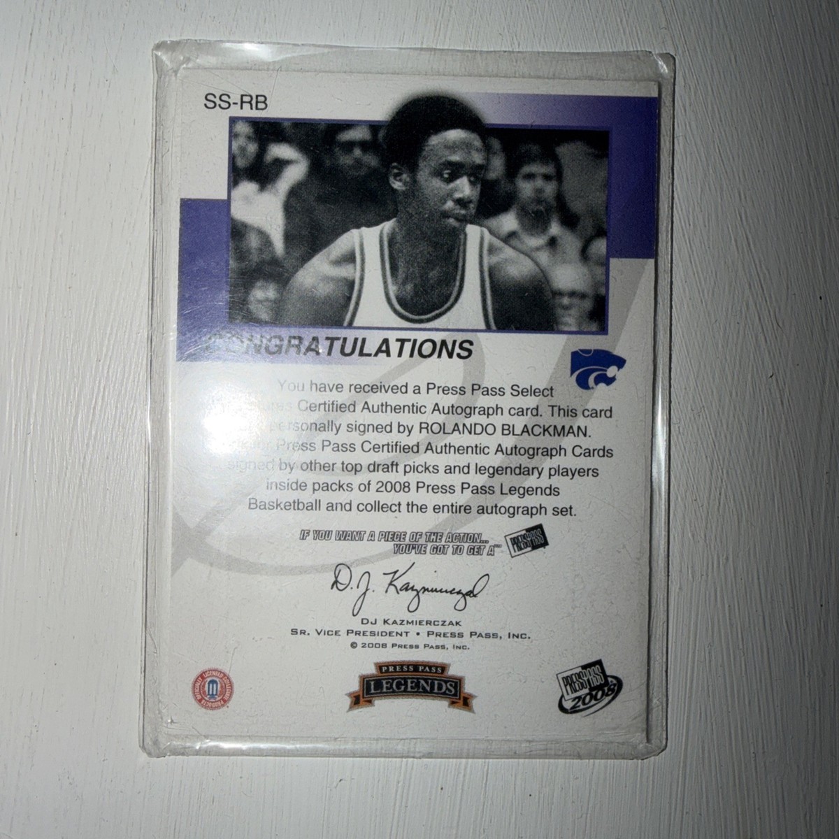直筆サイン入り Manuel Gottsching Blackouts 2008-09 Press Pass Legends Select Signatures Rolando Blackman #SS