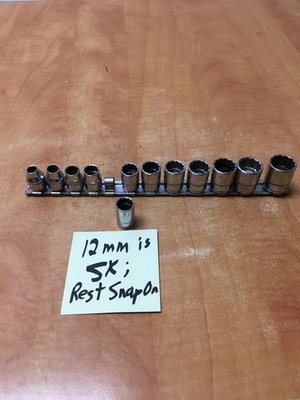 #ad Snap On FM Series 12pc 3 8quot; Drive Metric 8mm 19mm Shallow Socket Set $119.99