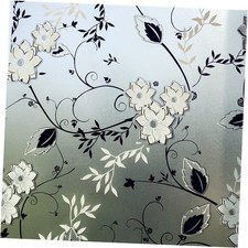 Window Privacy Film for Glass, Floral Removable Static 17.5" x 78.7" A-floral