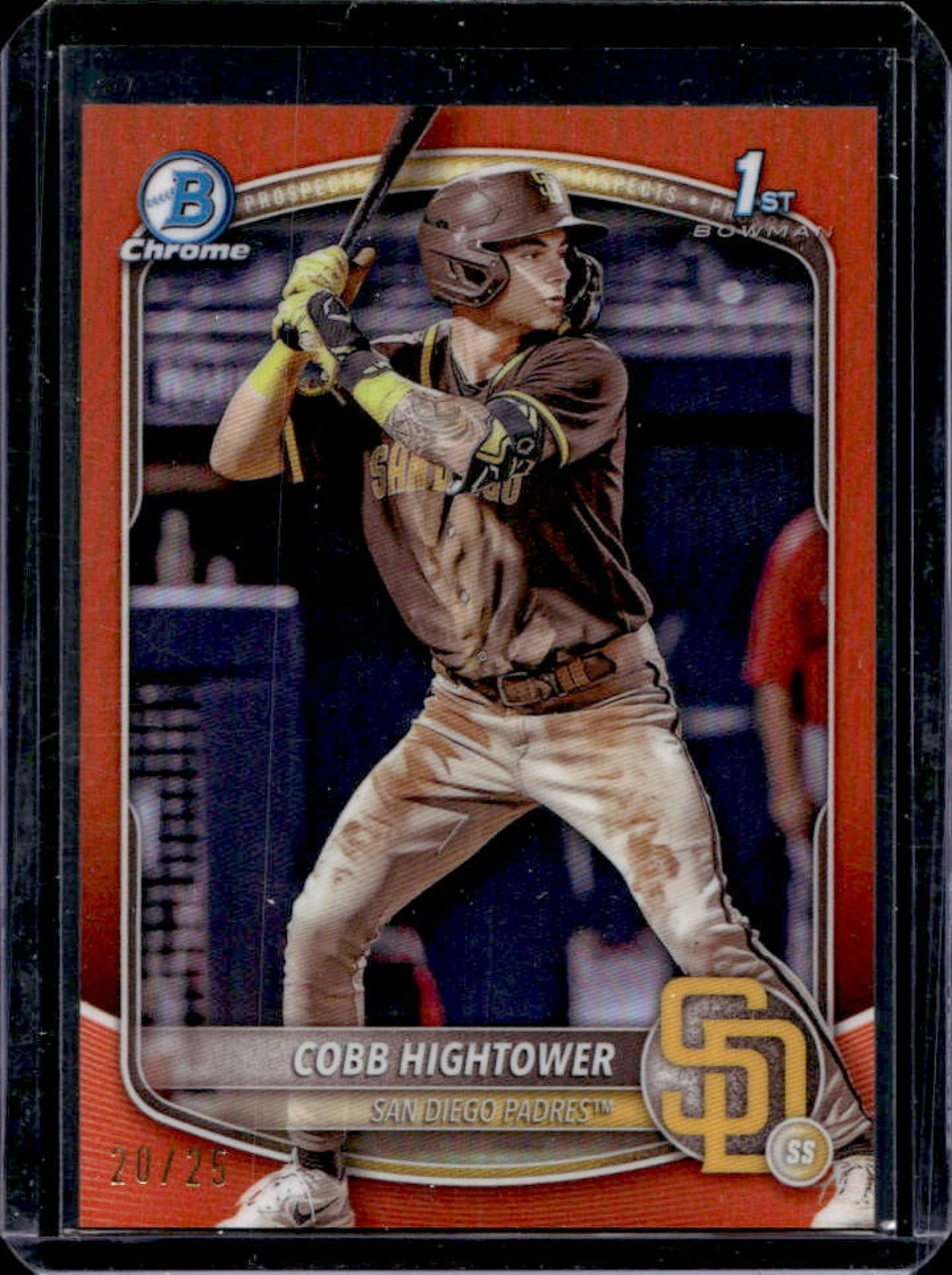 2025 Bowman Cobb Hightower Chrome Orange Refractor 1st #20/25 Padres