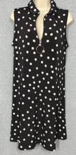 Polka Dot Dress M Black White M Sleeveless Classic Casual Easy Chic Polished