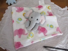 Little Miracles Elephant Lovey Pink White Flowers Security Blanket Baby Plush12"