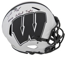 Joe Thomas Signed Wisconsin LUNAR Riddell Auth Helmet w/2006 Outland - (SS COA)