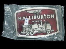 UD15175 *NOS* VINTAGE 1976 **HALLIBURTON SERVICES** OILFIELD BELT BUCKLE