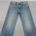 Mother Duster Skimp Jeans Womens Size W30 L32 Light Blue Relaxed Straight Cuffed