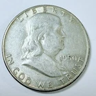1950 Franklin Half Dollar, 90% Silver, Average Circulated - #6321