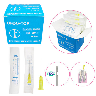 100pcs Dental Endo Irrigation tip end-closed side hole 30Ga Single pack