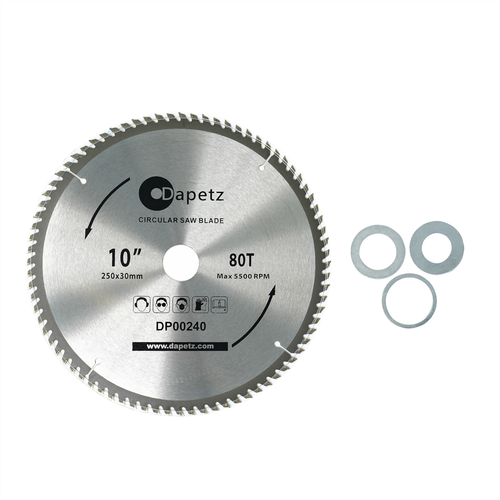 TCT Circular Wood Saw Blade 250mm x 30mm Bore 80T 25mm 20mm 16mm Rings